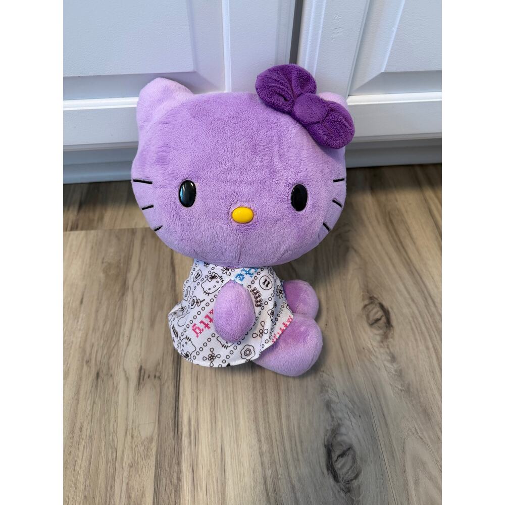 Rare Sanrio 2010 Hello Kitty Purple Plush in Dress Grape Scented